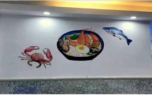 泸州海鲜面馆彩绘